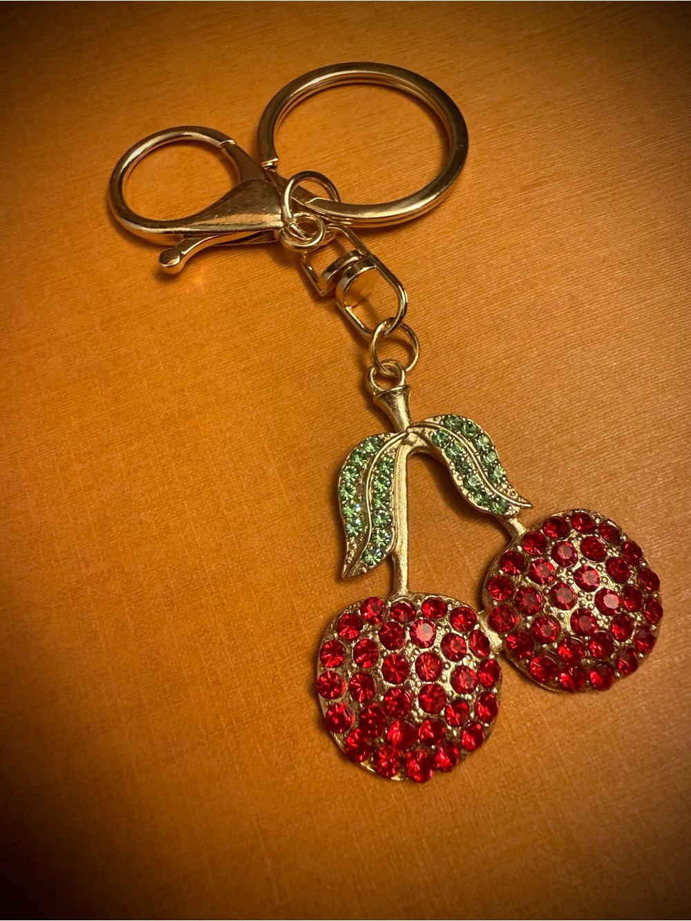 Mint NWT Gold-Tone Cherry Bag Charm/Keychain
